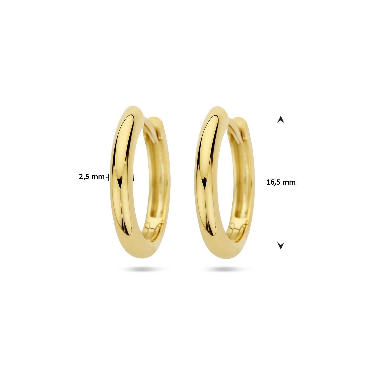 créoles 2,5 mm demi-rondes