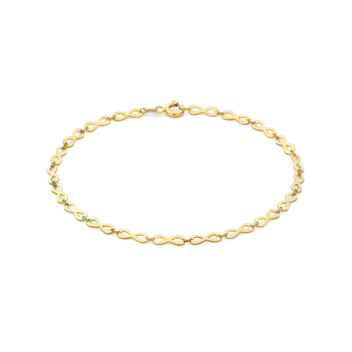 Bracelet en or jaune 14 carats avec maillons infinis.