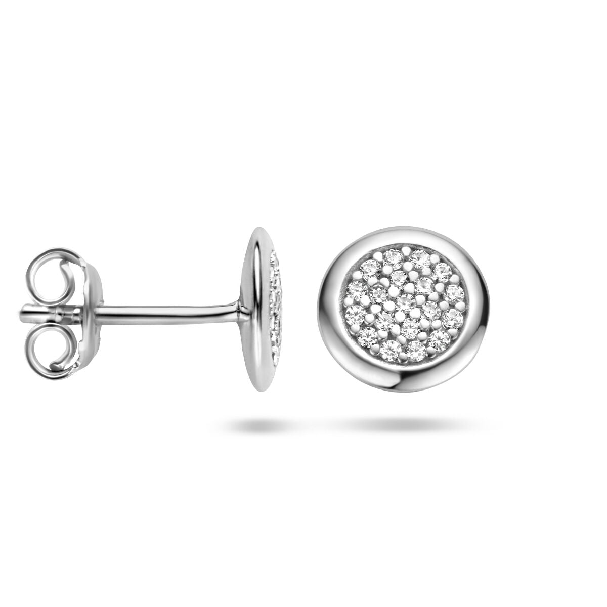 puces d'oreilles zircone argent rhodié