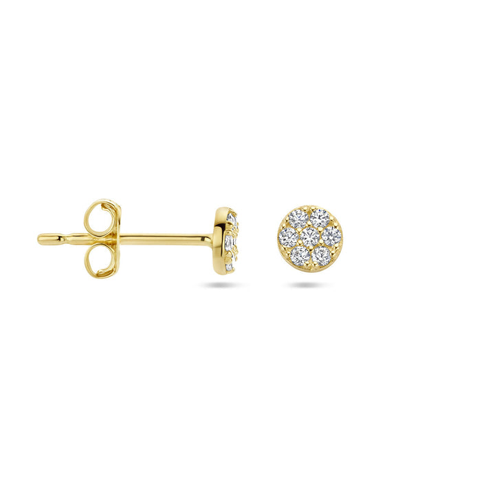 oorknoppen zirkonia 14K geelgoud