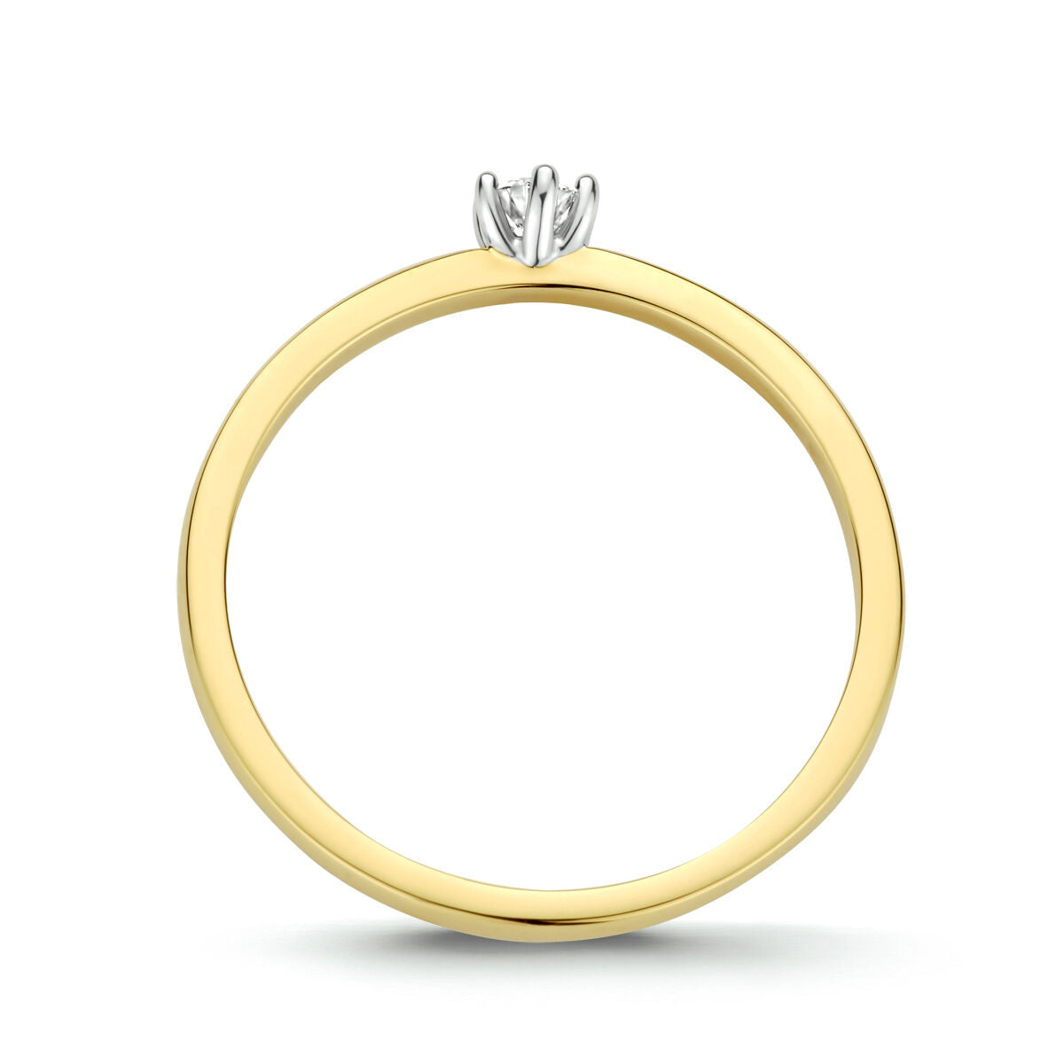 bague diamant 0.10ct h si or bicolore jaune/blanc 14K