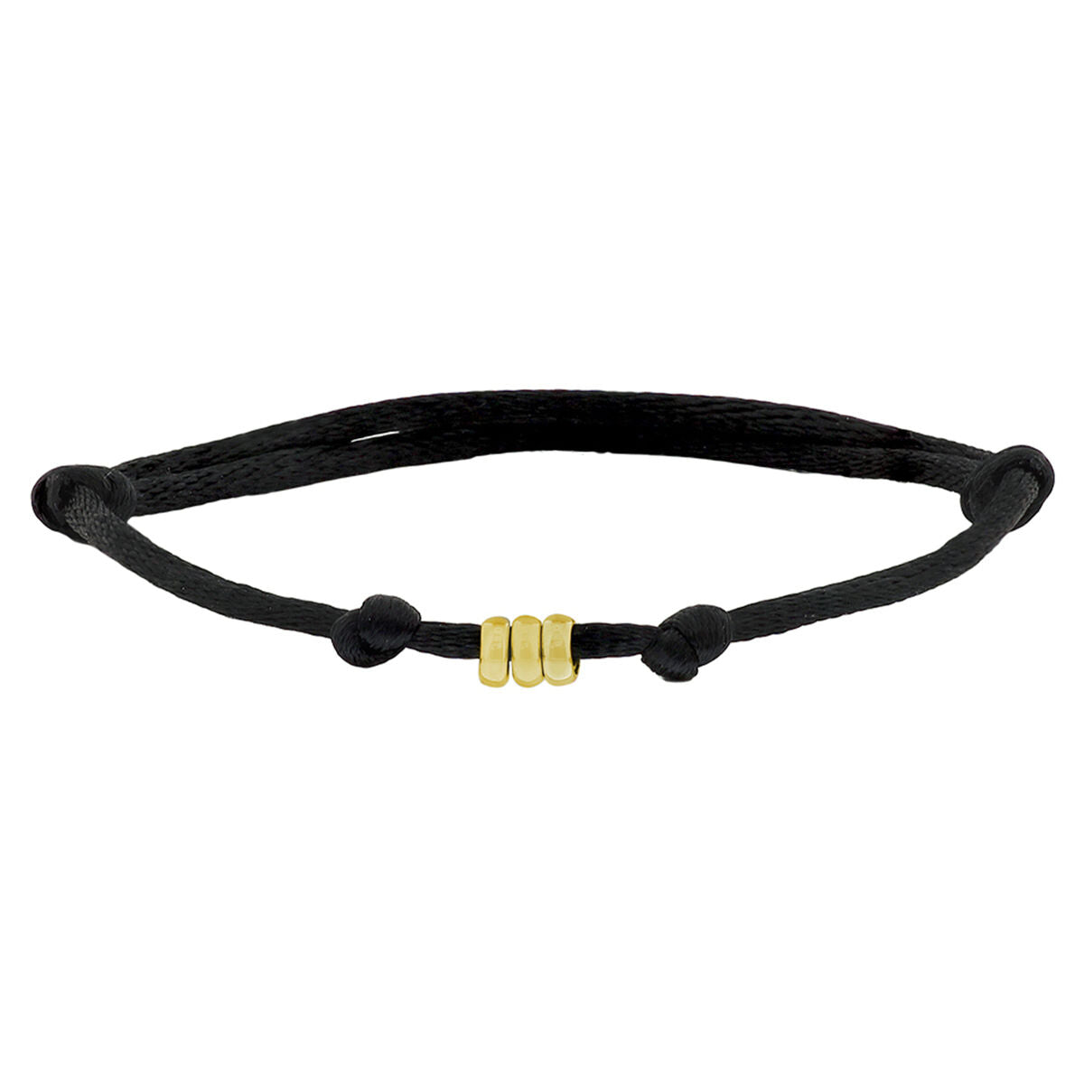 Bracelet en satin 14K or avec des détails en caoutchouc et nylon noir.