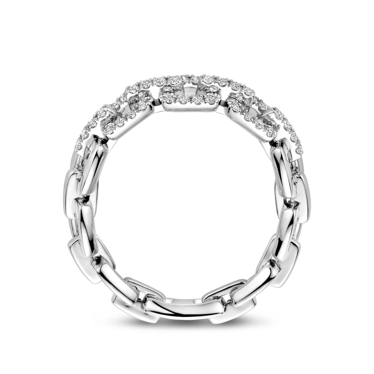 bague flexible en diamant 0.24ct si or blanc 14K