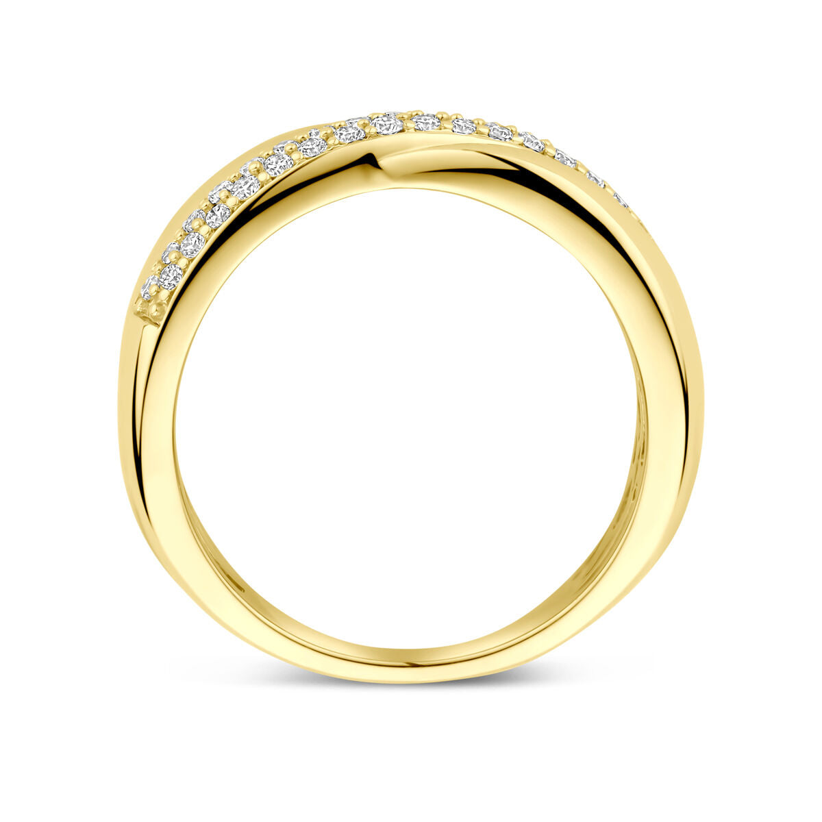 Bague pour femme en or jaune 14k avec diamant de 0,30 ct cultivé en laboratoire