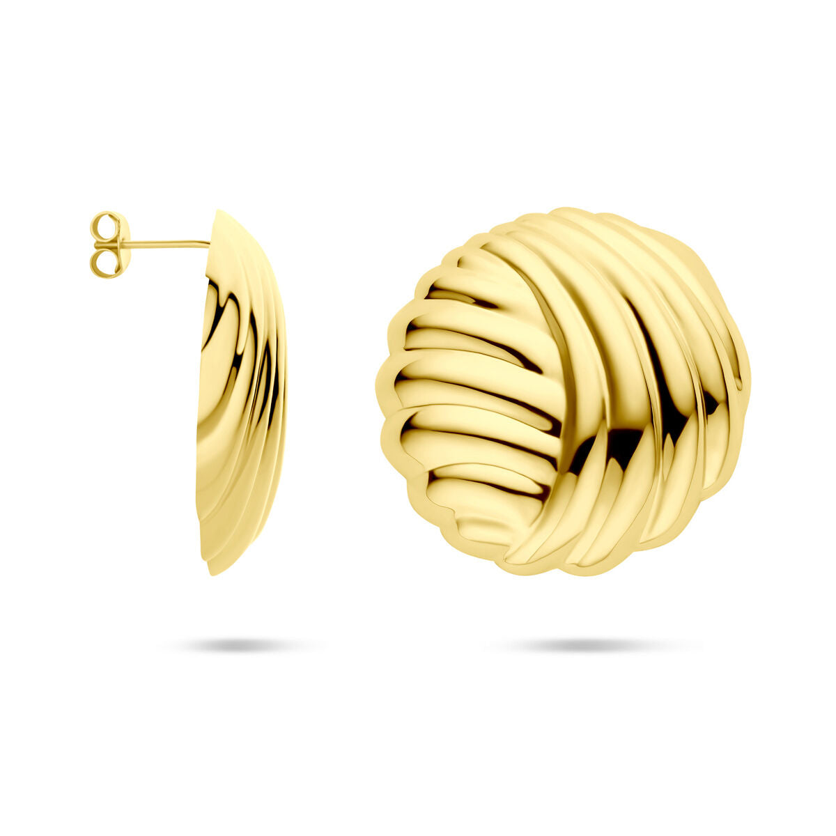 puces d'oreilles 35 mm 1 micron argent plaqué or (jaune)