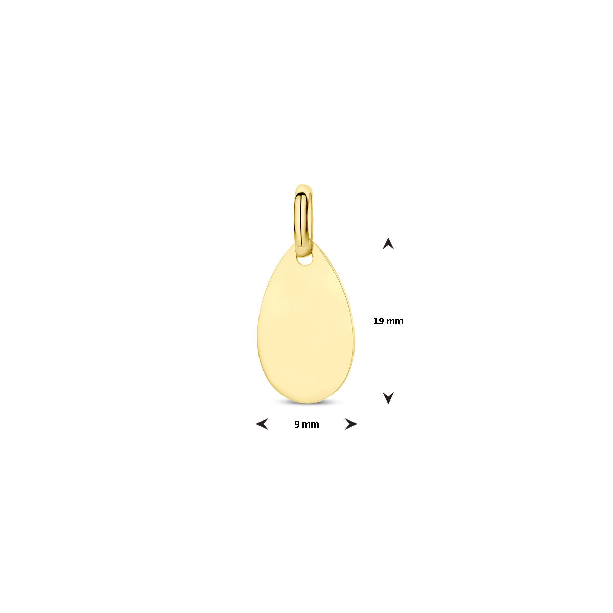 pendentif 19 mm or jaune 14K