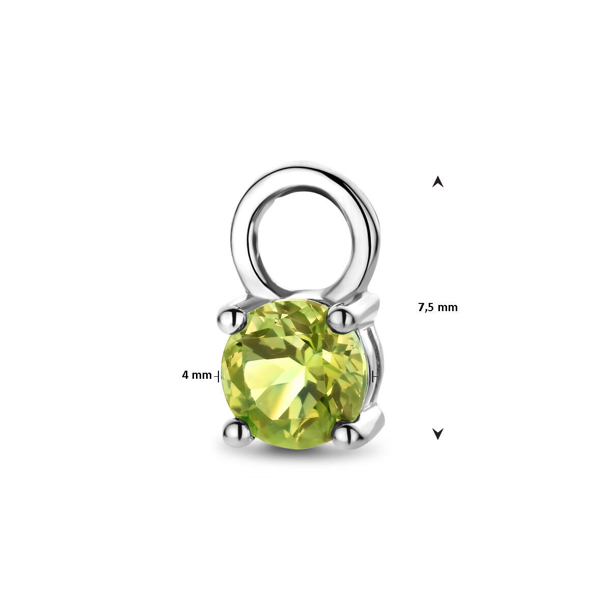 pendentif créole péridot pièce 14K or jaune