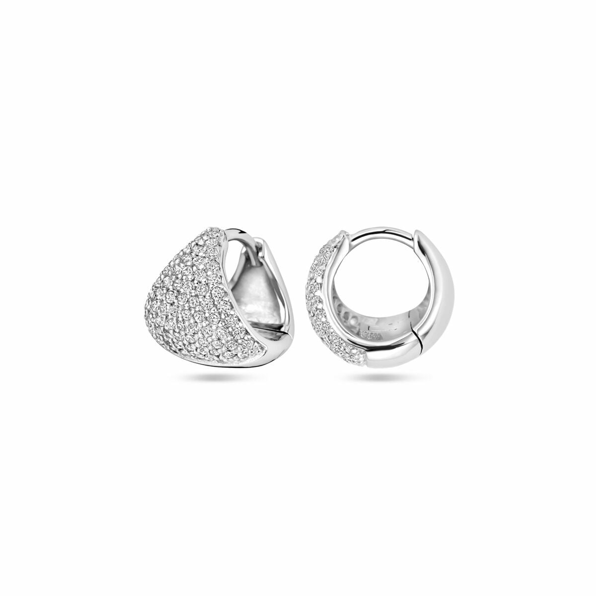 créoles zircone 11 mm argent rhodié