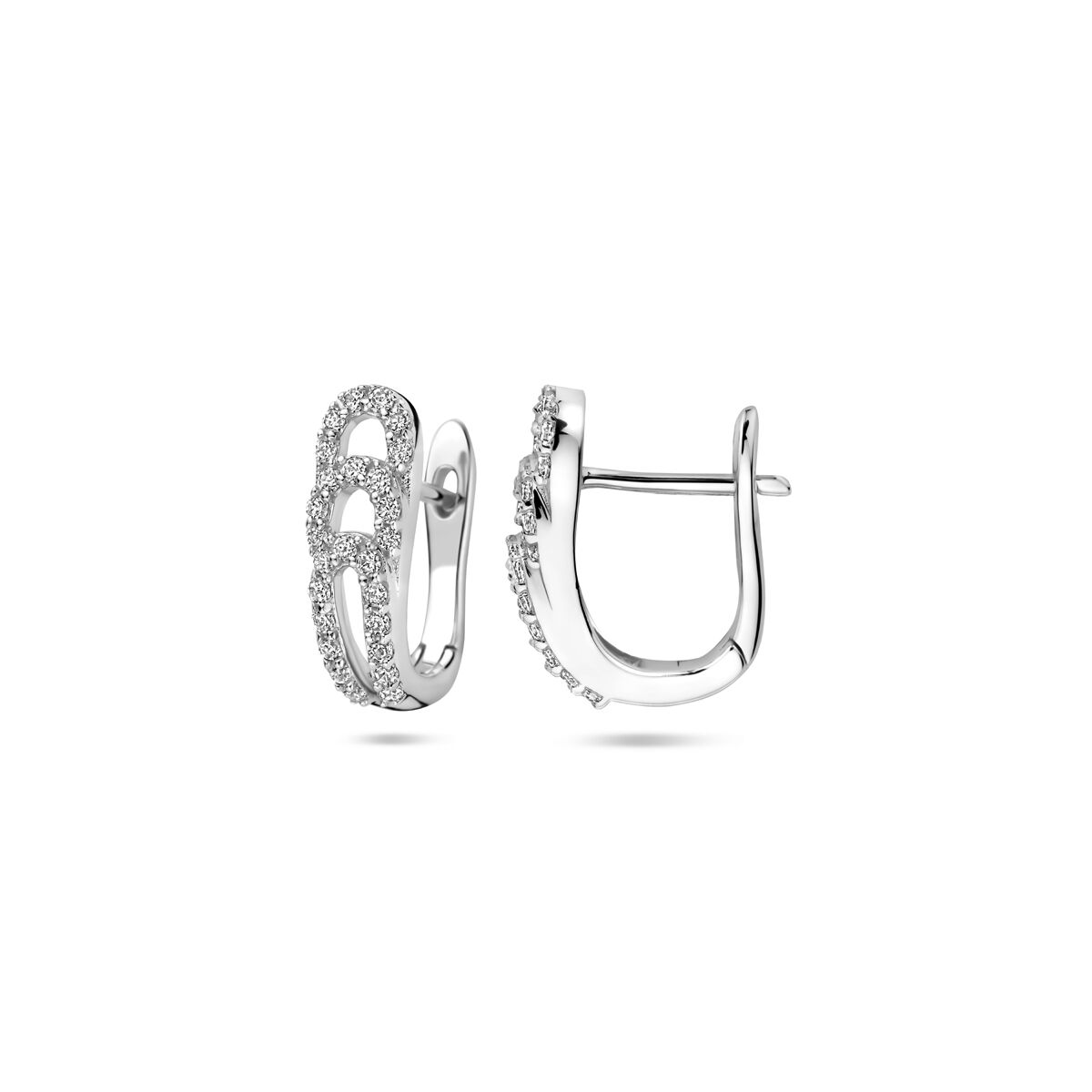 créoles zircone 14 mm argent rhodié