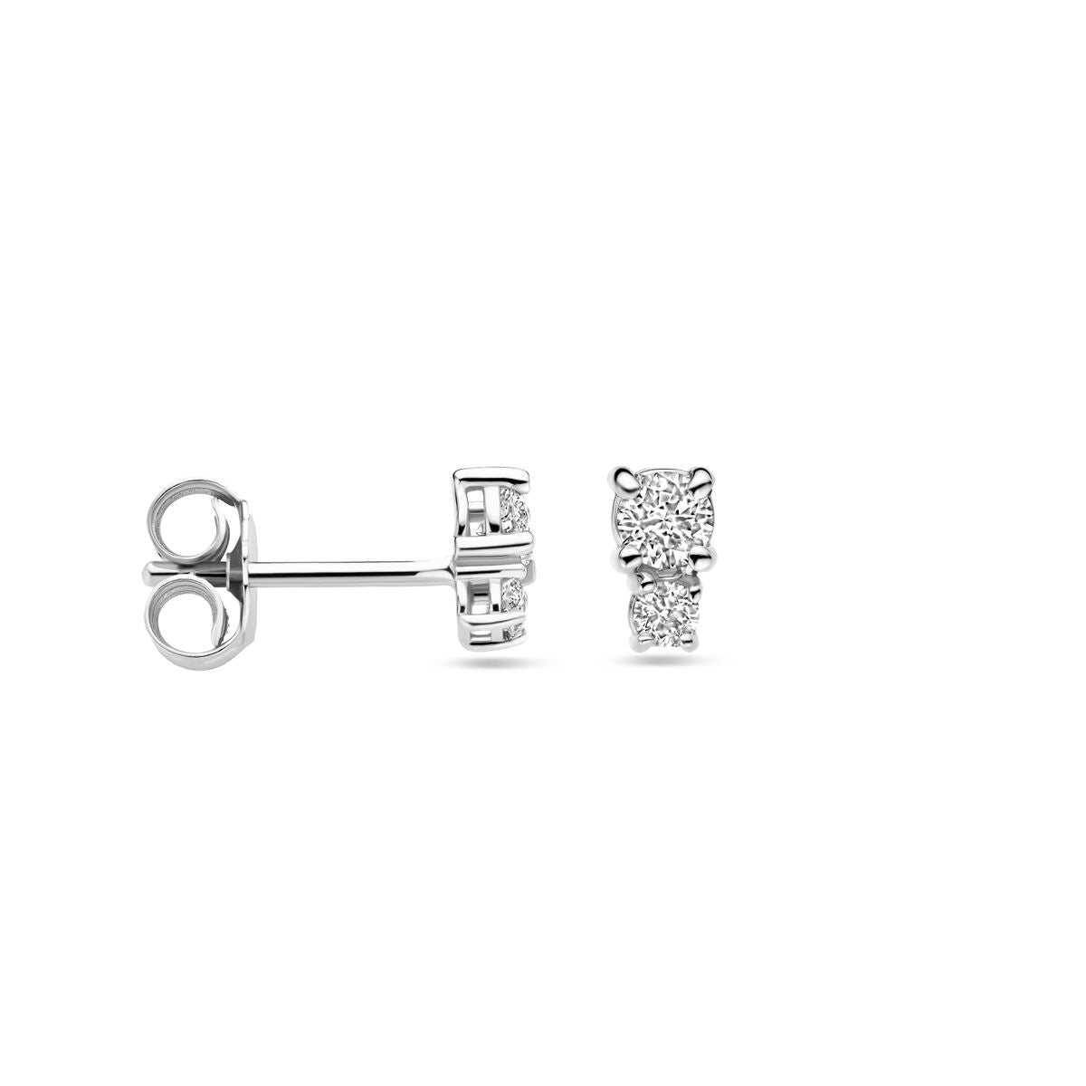 puces d'oreilles diamant 0.26ct (2x 0.13ct) h si 5,5 mm or blanc 18K