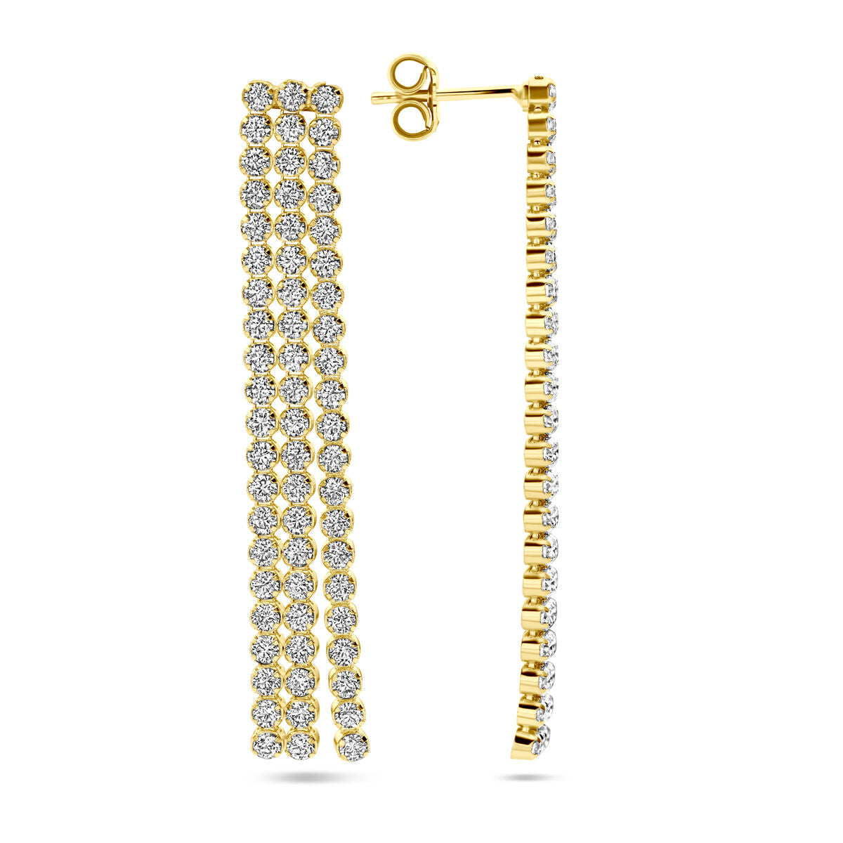 boucles d'oreilles zircone 1 micron argent plaqué or (jaune)