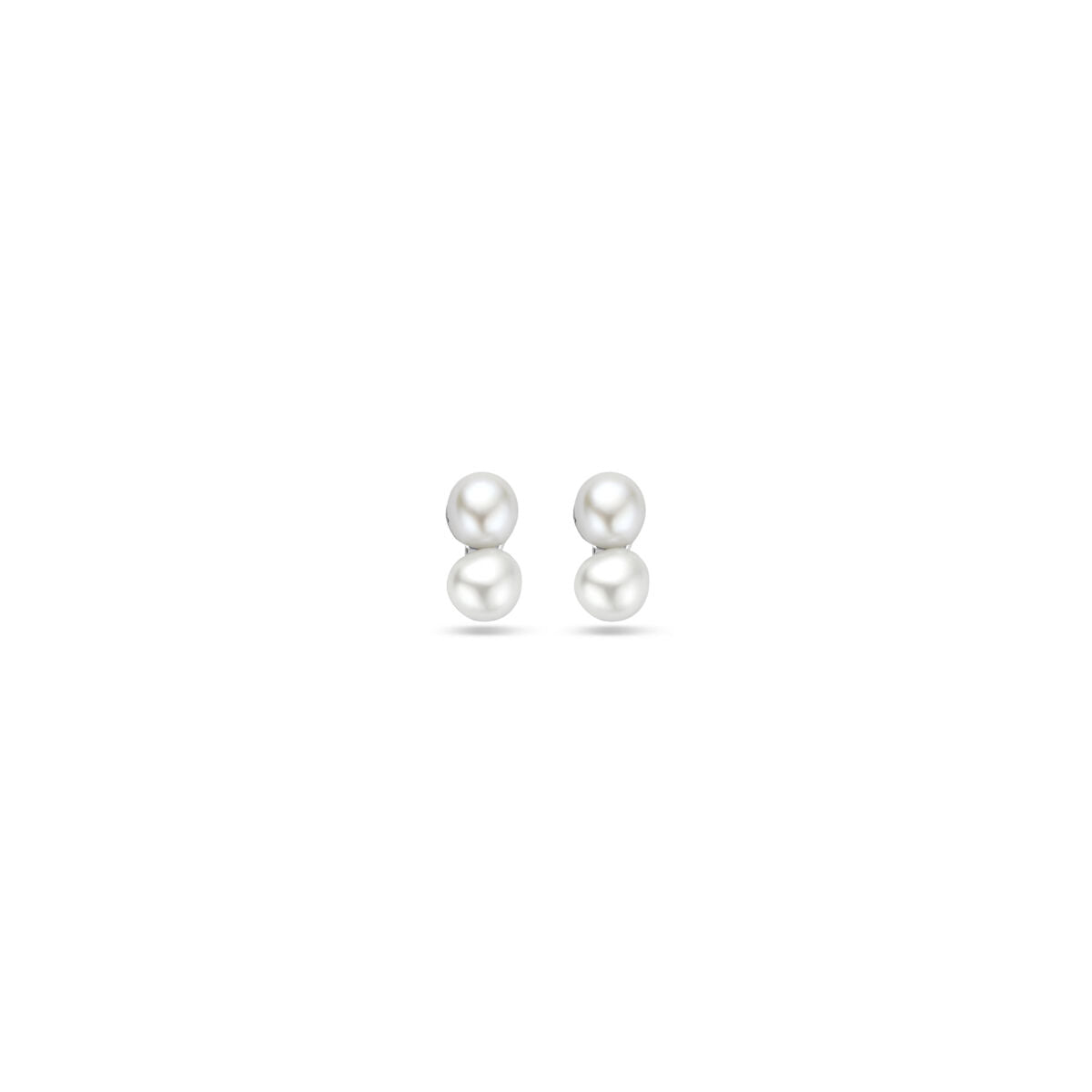 Boucles d'oreilles en argent rhodié avec des perles de 5,5 mm.