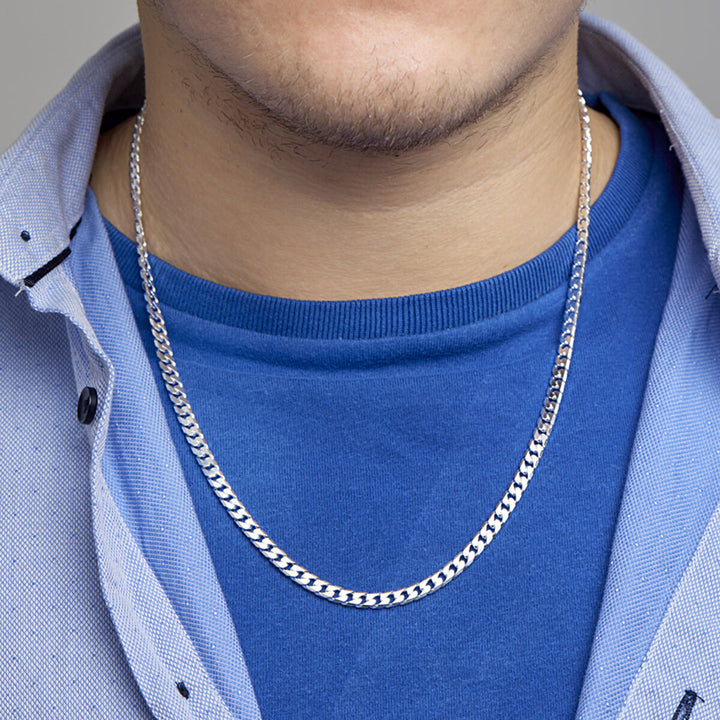 gourmette 6-zijdes geslepen 5,0 mm zilver wit