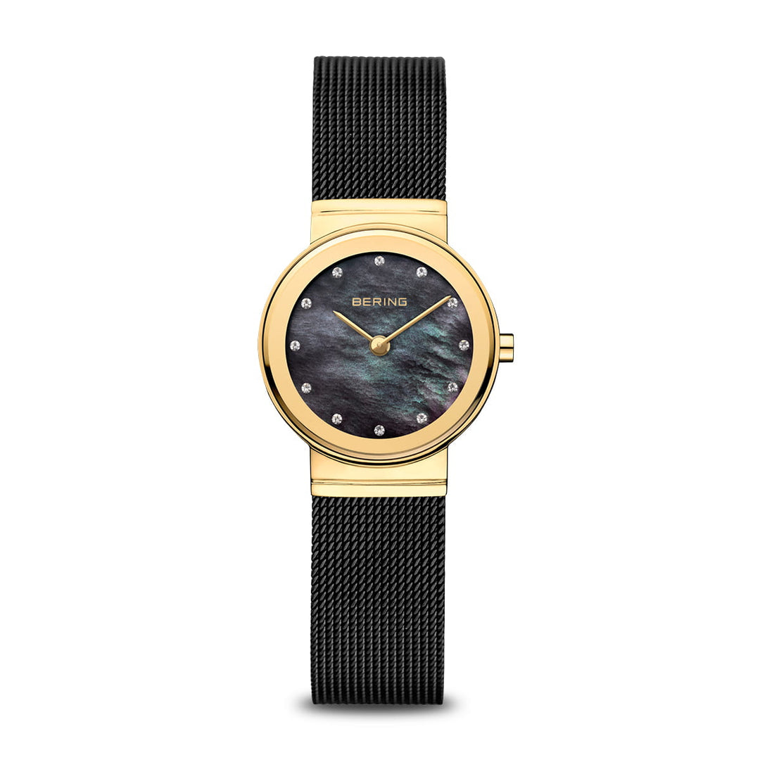 bering dames horloge zwarte wijzerplaat - 10126-132