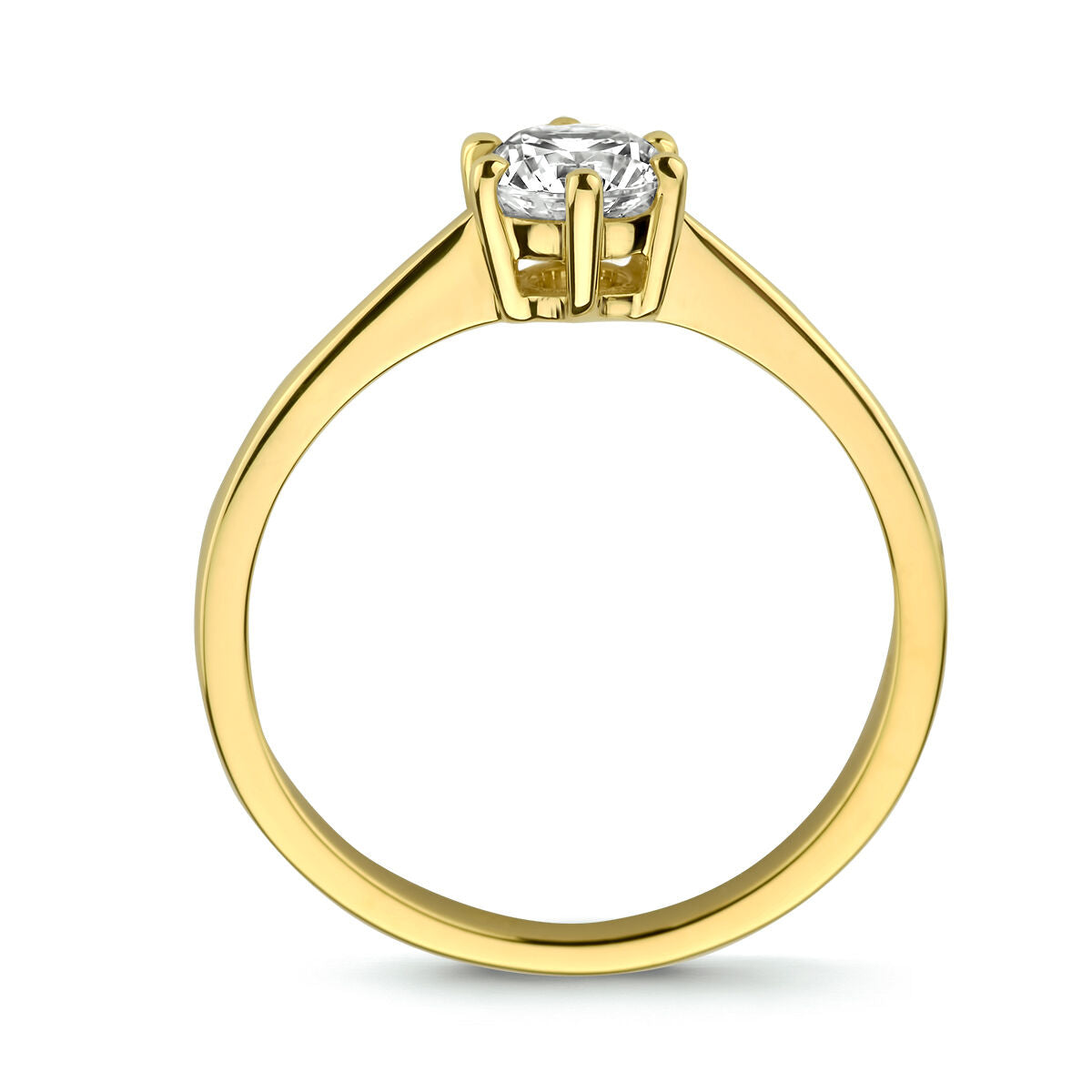 bague zircone 14K or jaune
