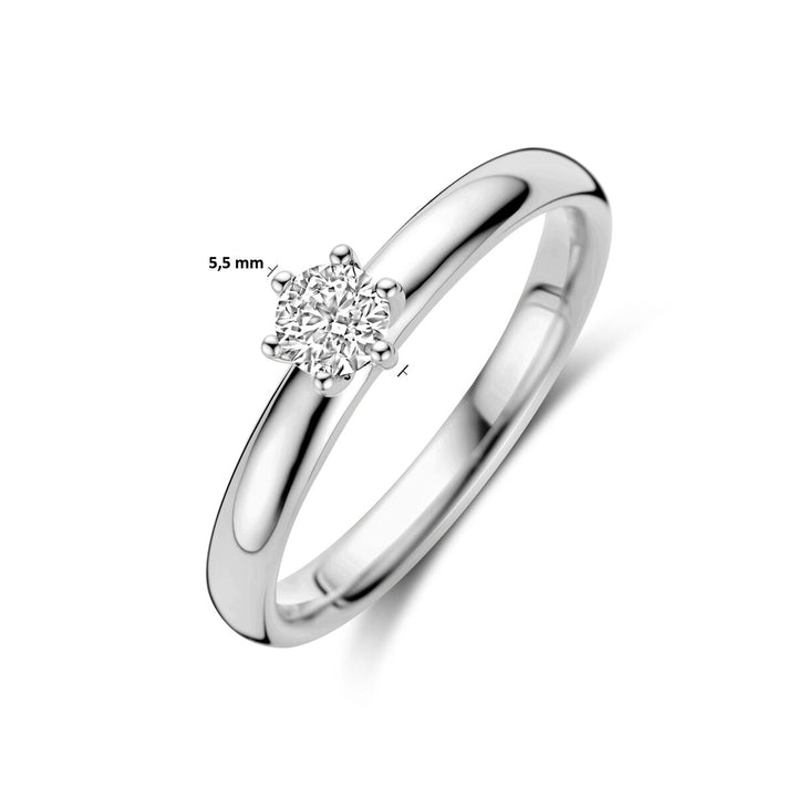 aanzoeksring diamant 0.25ct h si 14K witgoud