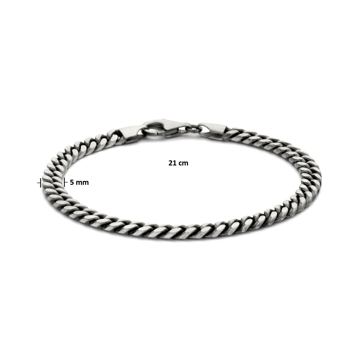 gourmette 6-facettes taillées oxi 5,0 mm argent oxydé