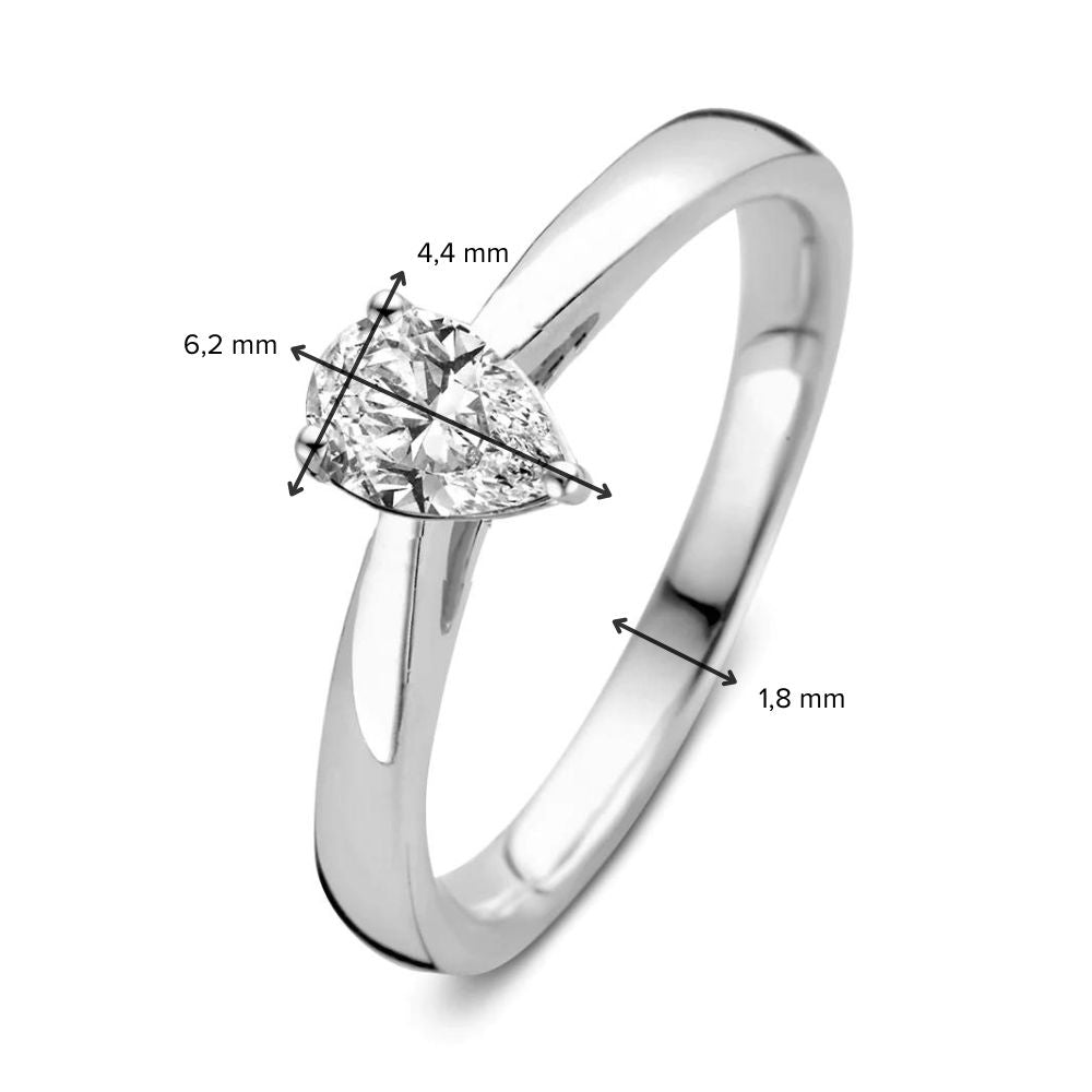Bague Ava 0,30 crt. or blanc