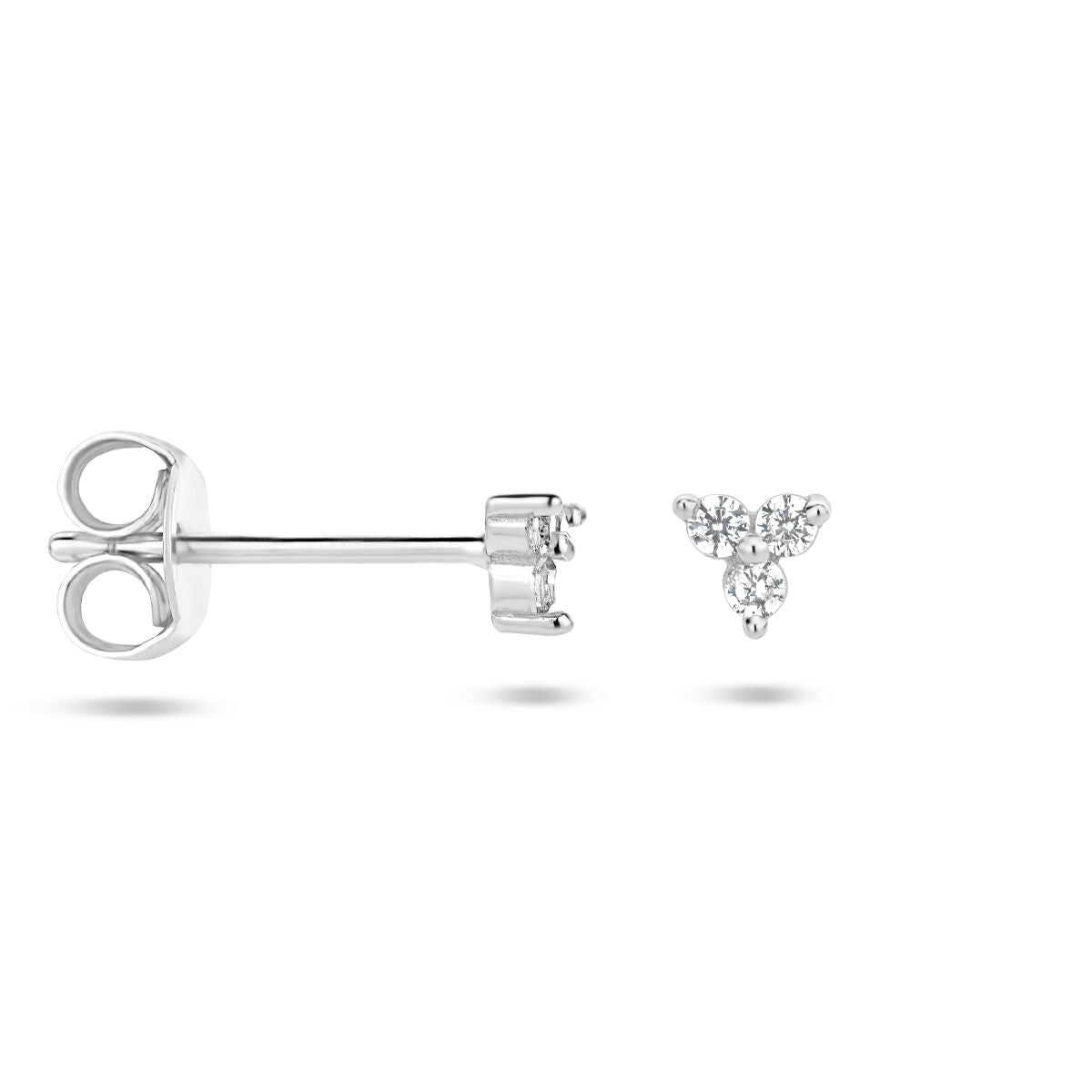 puces d'oreilles zircone argent rhodié
