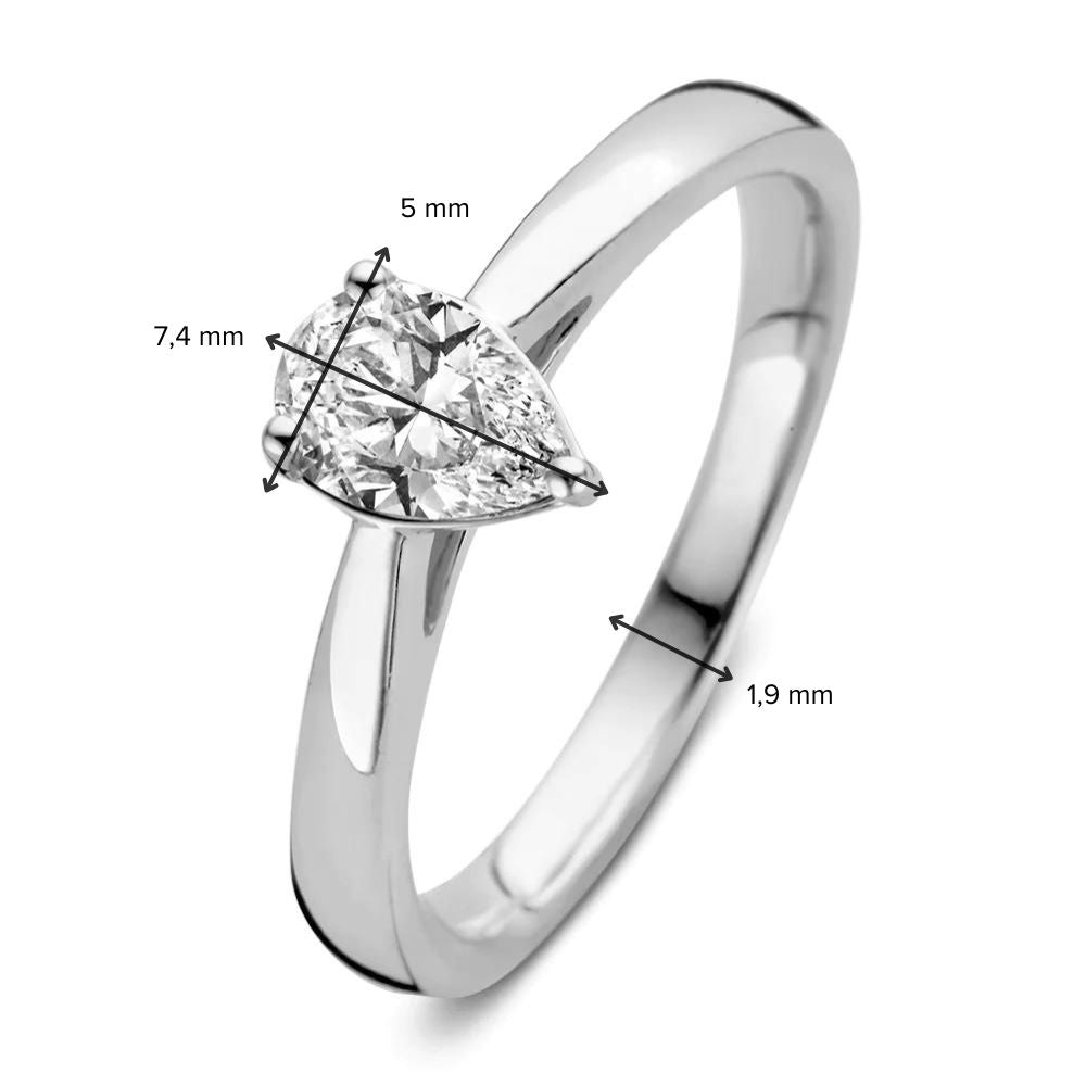 Bague Ava 0,50 crt. or blanc