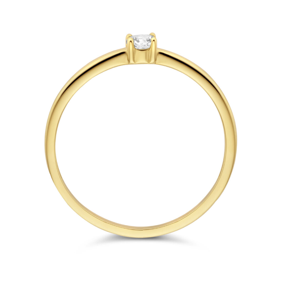 bague avec pierre précieuse zircone avril 14K or jaune
