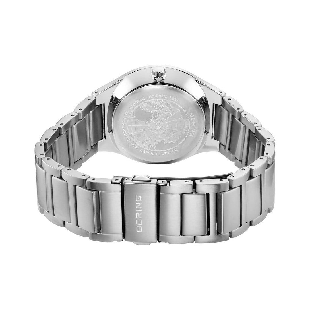 bering heren horloge grijze wijzerplaat - 11739-772