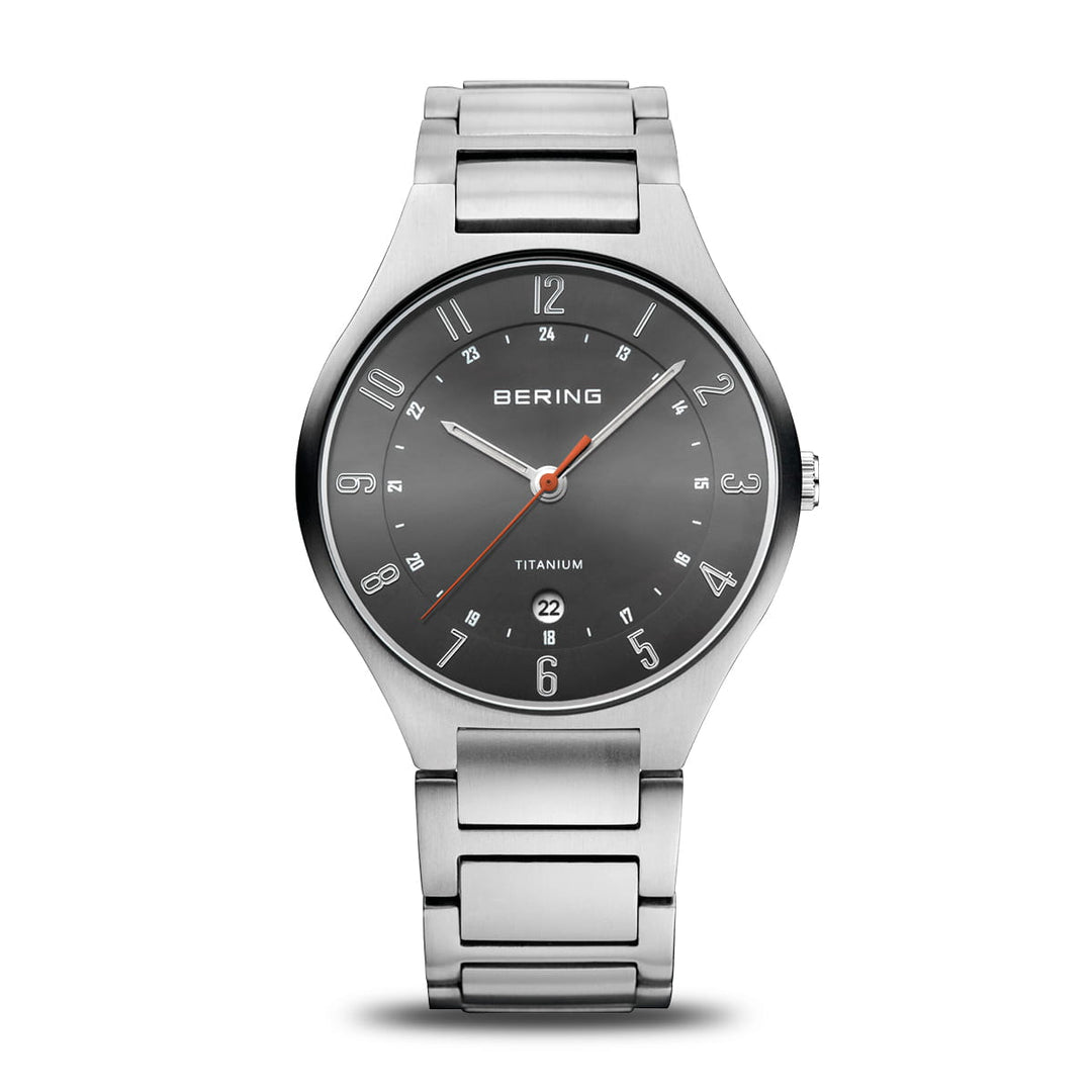 bering heren horloge grijze wijzerplaat - 11739-772