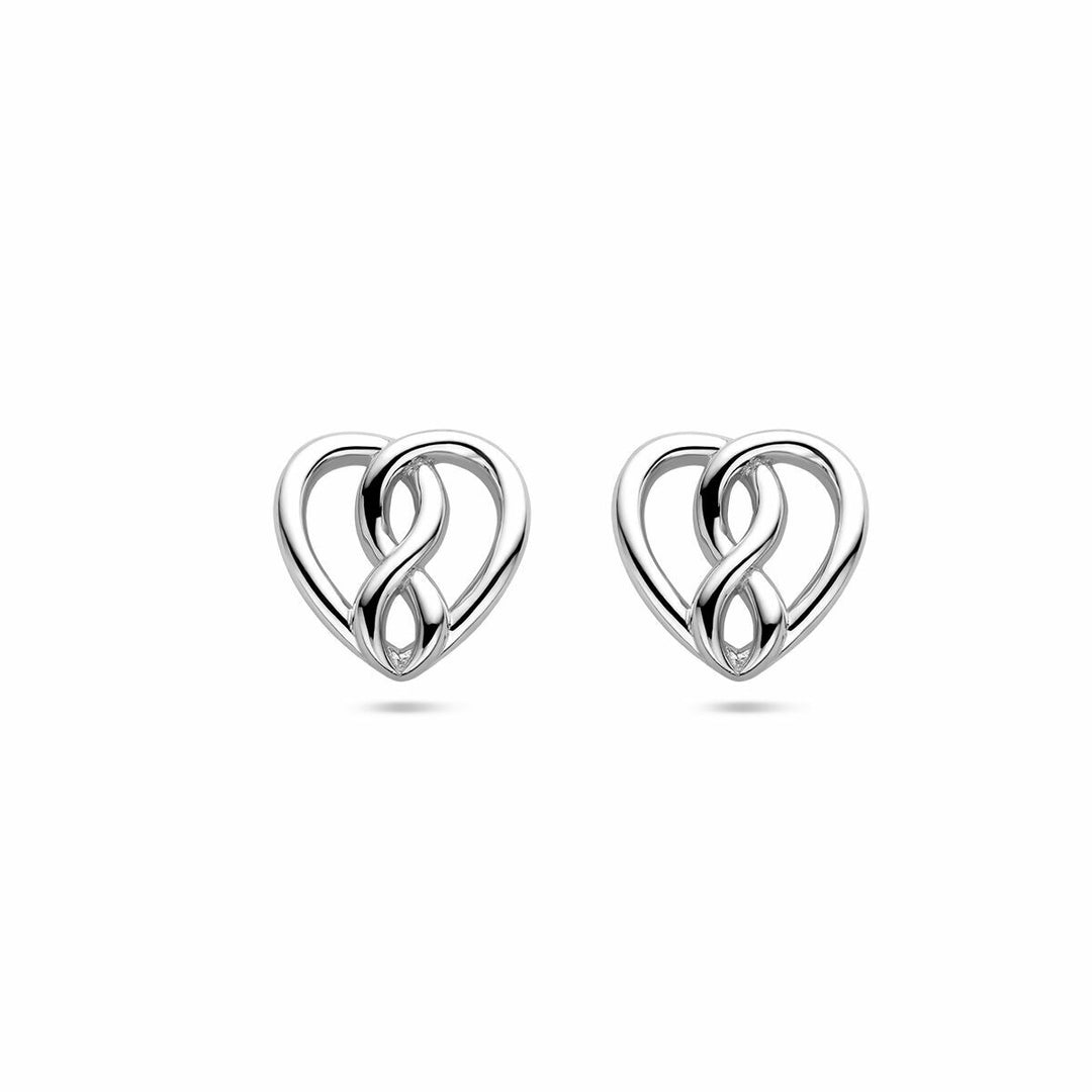 oorknoppen hart en infinity zilver gerhodineerd