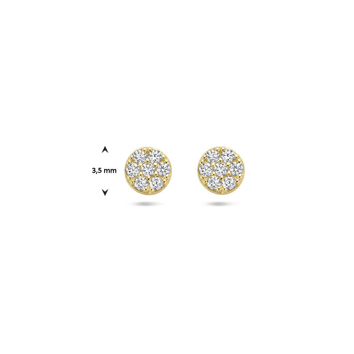 puces d'oreilles zircone 14K or jaune