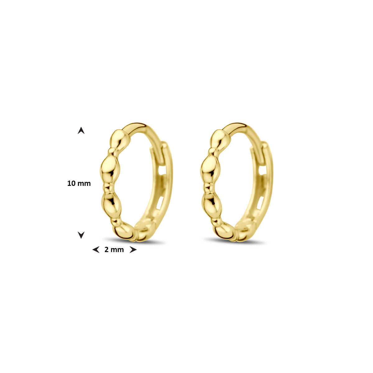 créoles 10 mm or jaune