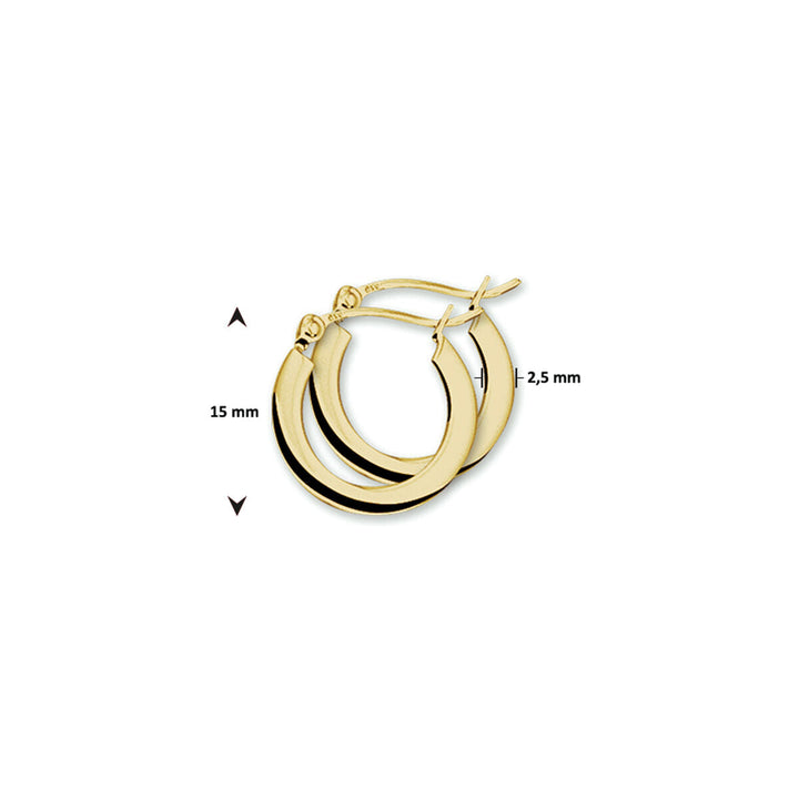 créoles tube carré 14K or jaune 2.5mm