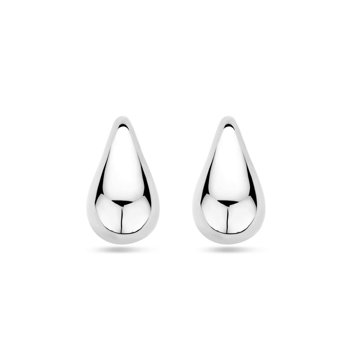 Boucles d'oreilles en forme de goutte, argent rhodié, mesurant 30 mm.