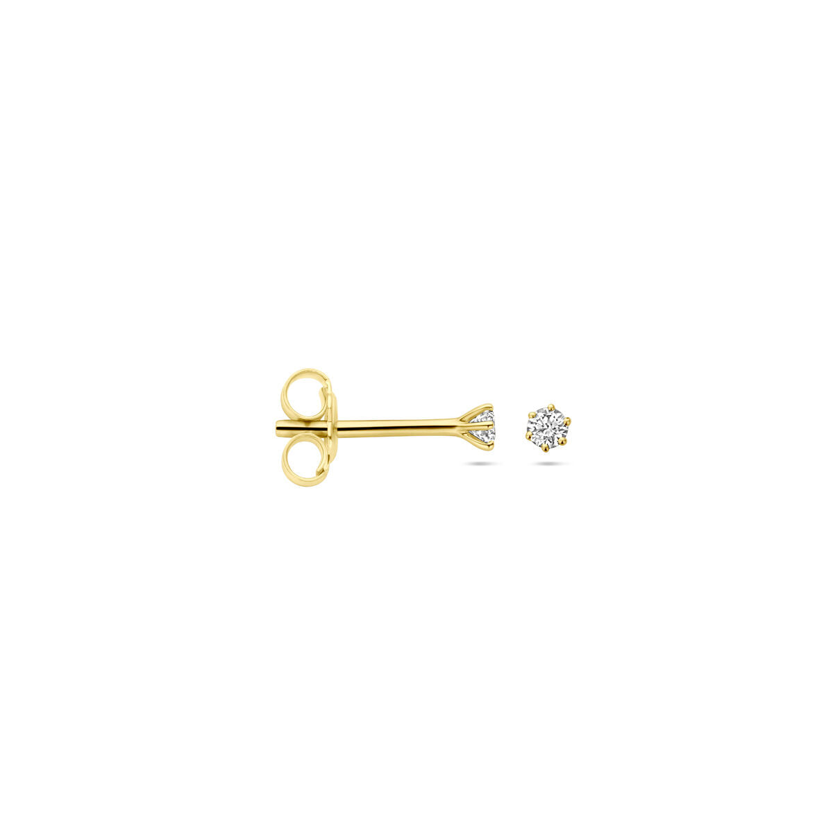 puces d'oreilles diamant h si or jaune 14K