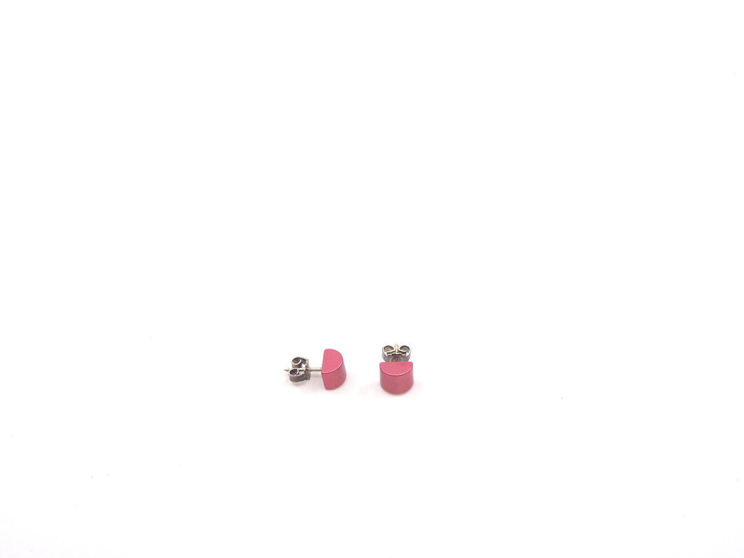 Boucles d'oreilles demi-ronde colorées rose