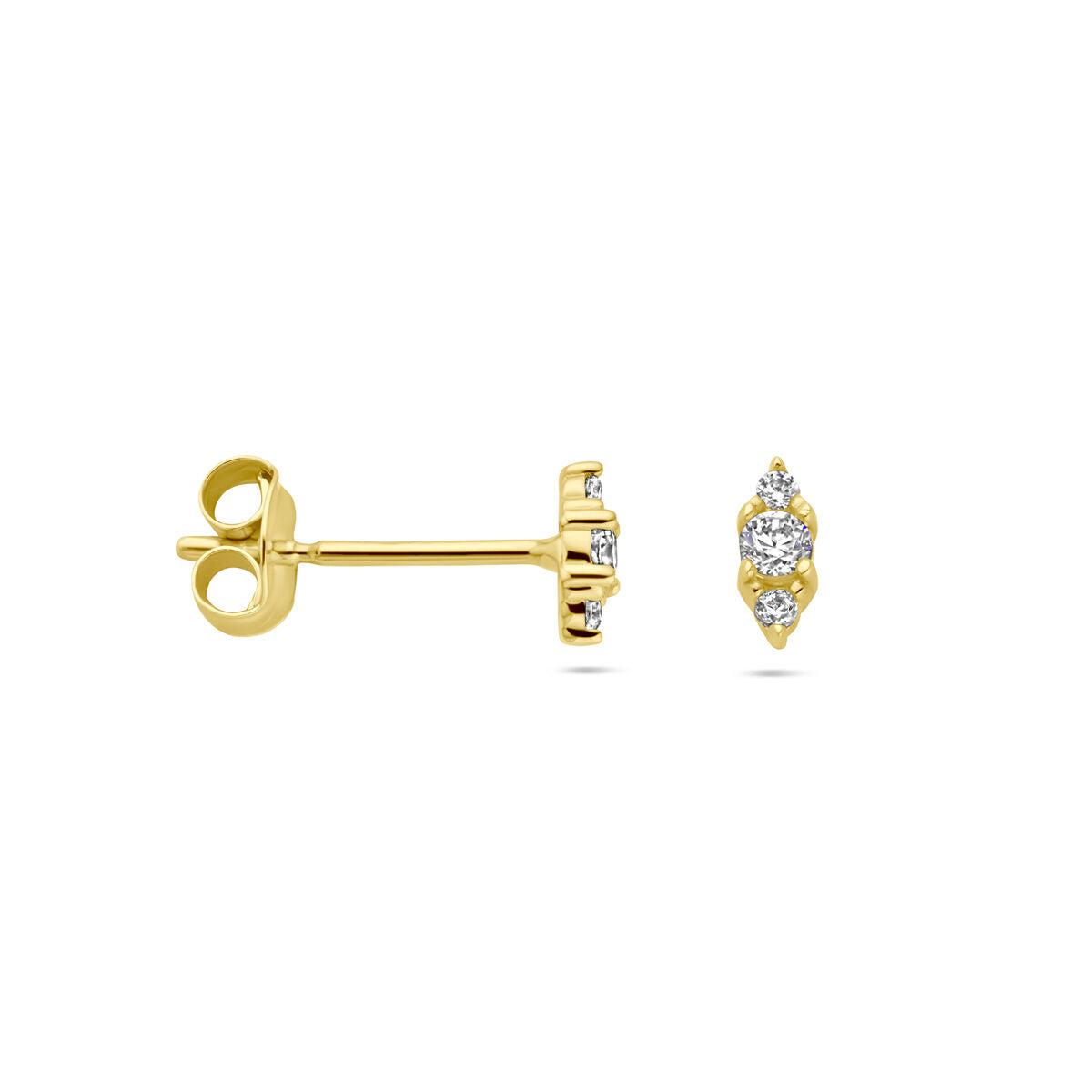 puces d'oreilles zircone 14K or jaune