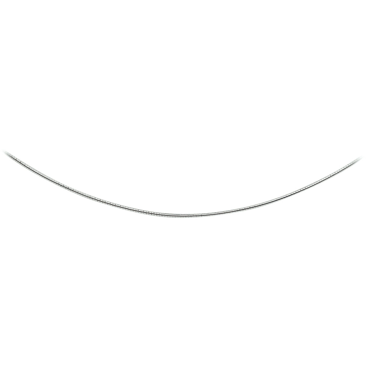 Collier omega rond en argent rhodié de 1,4 mm d'épaisseur.