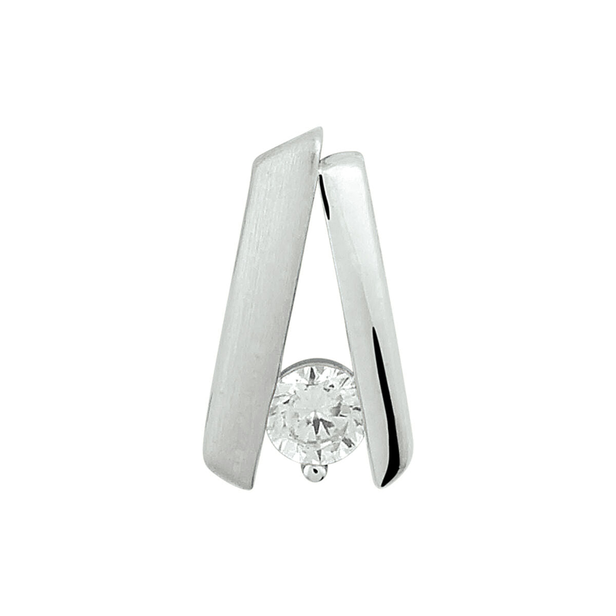 hanger zirkonia poli/mat zilver gerhodineerd