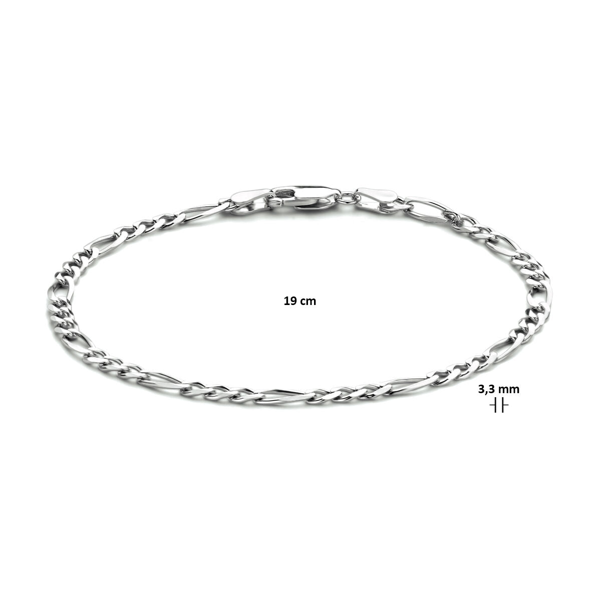 figaro 3,3 mm argent rhodié