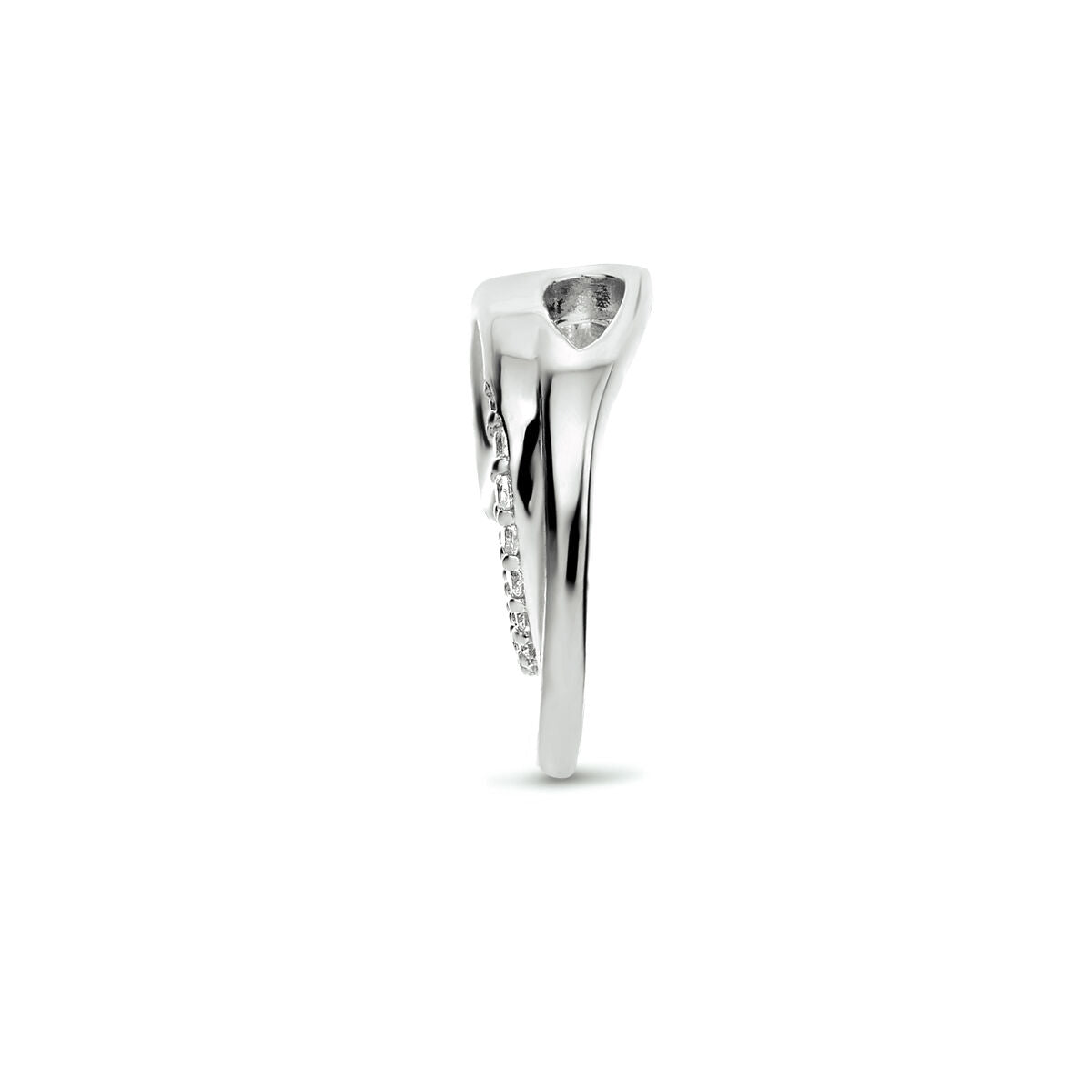 pendentif rond zircone argent rhodié