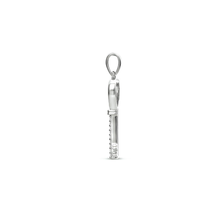 hanger sleutel zirkonia zilver gerhodineerd