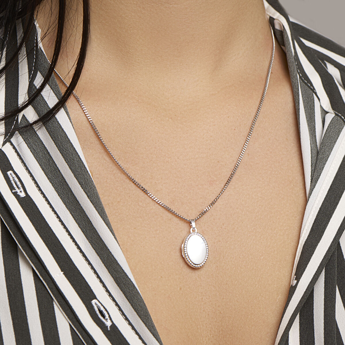 médaillon argent rhodié