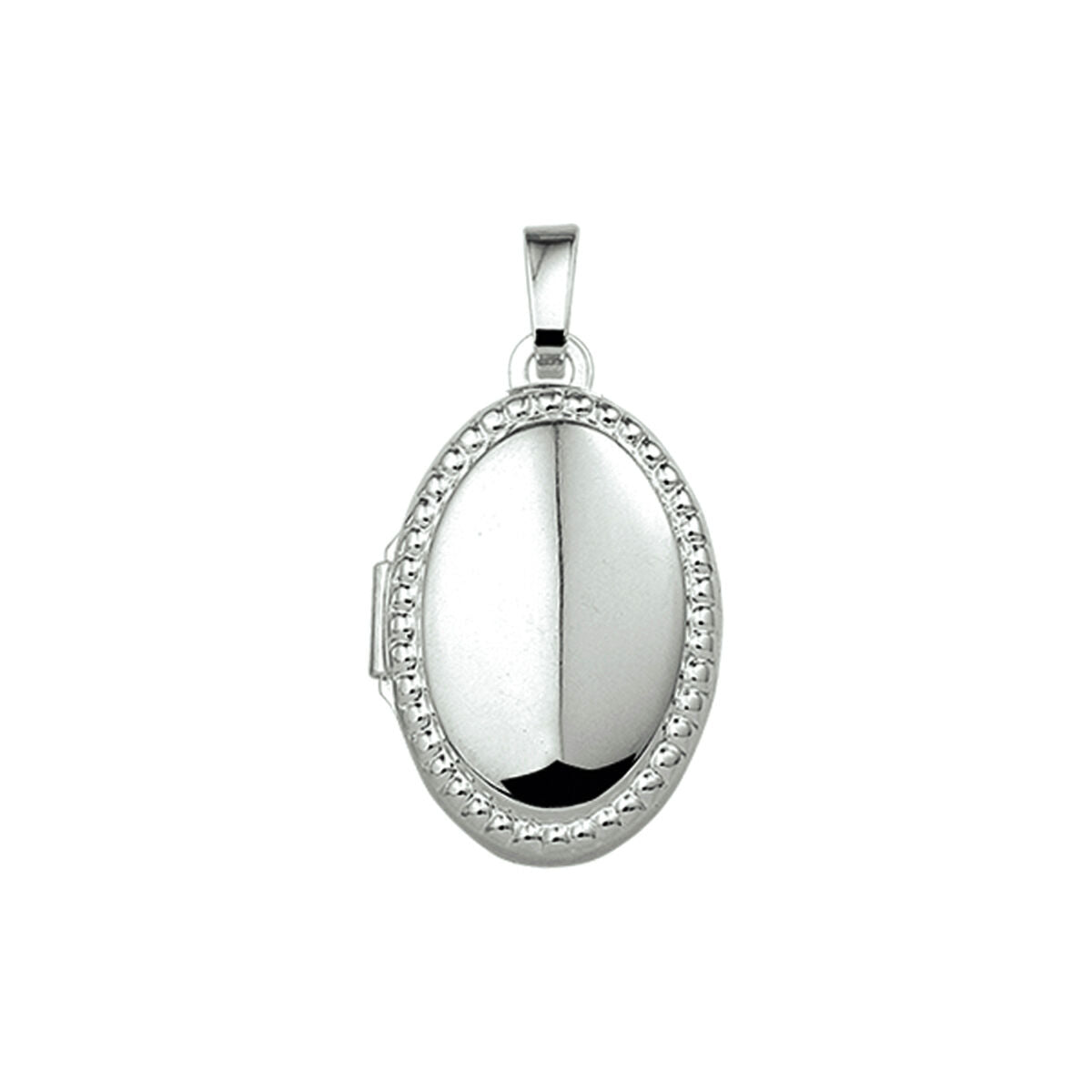 pendentif en argent rhodié avec une finition lisse et un contour décoratif.