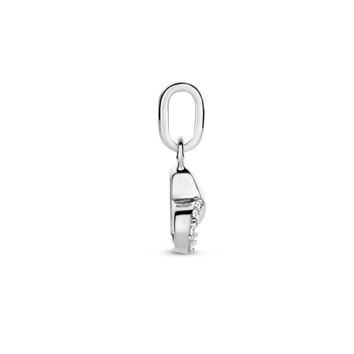pendentif cœur zircone argent rhodié