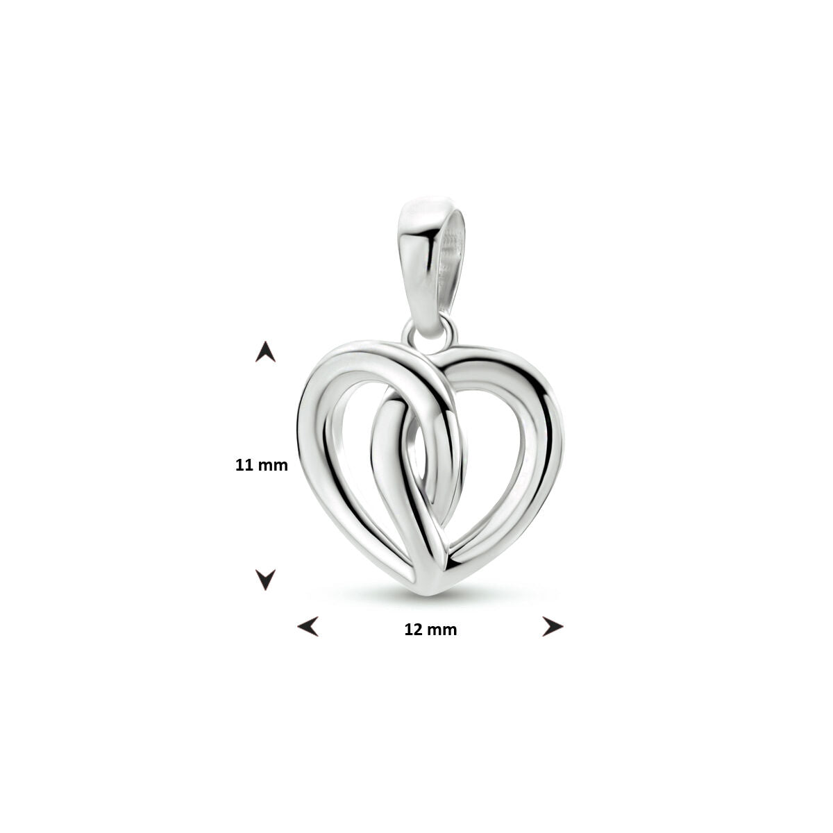 pendentif cœur argent rhodié