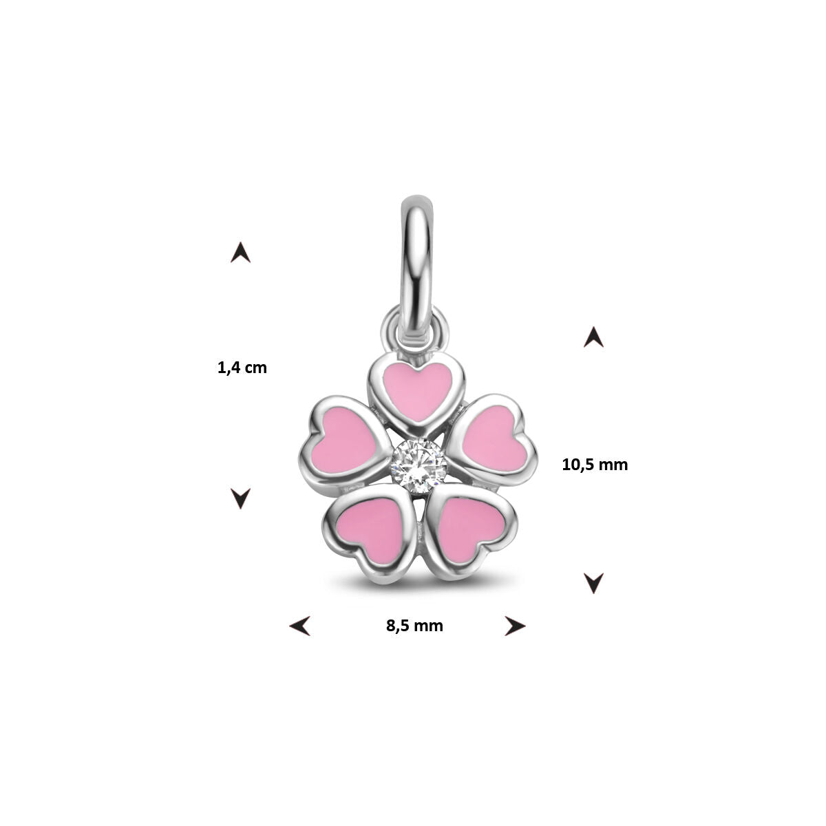 pendentif fleur zircone argent rhodié