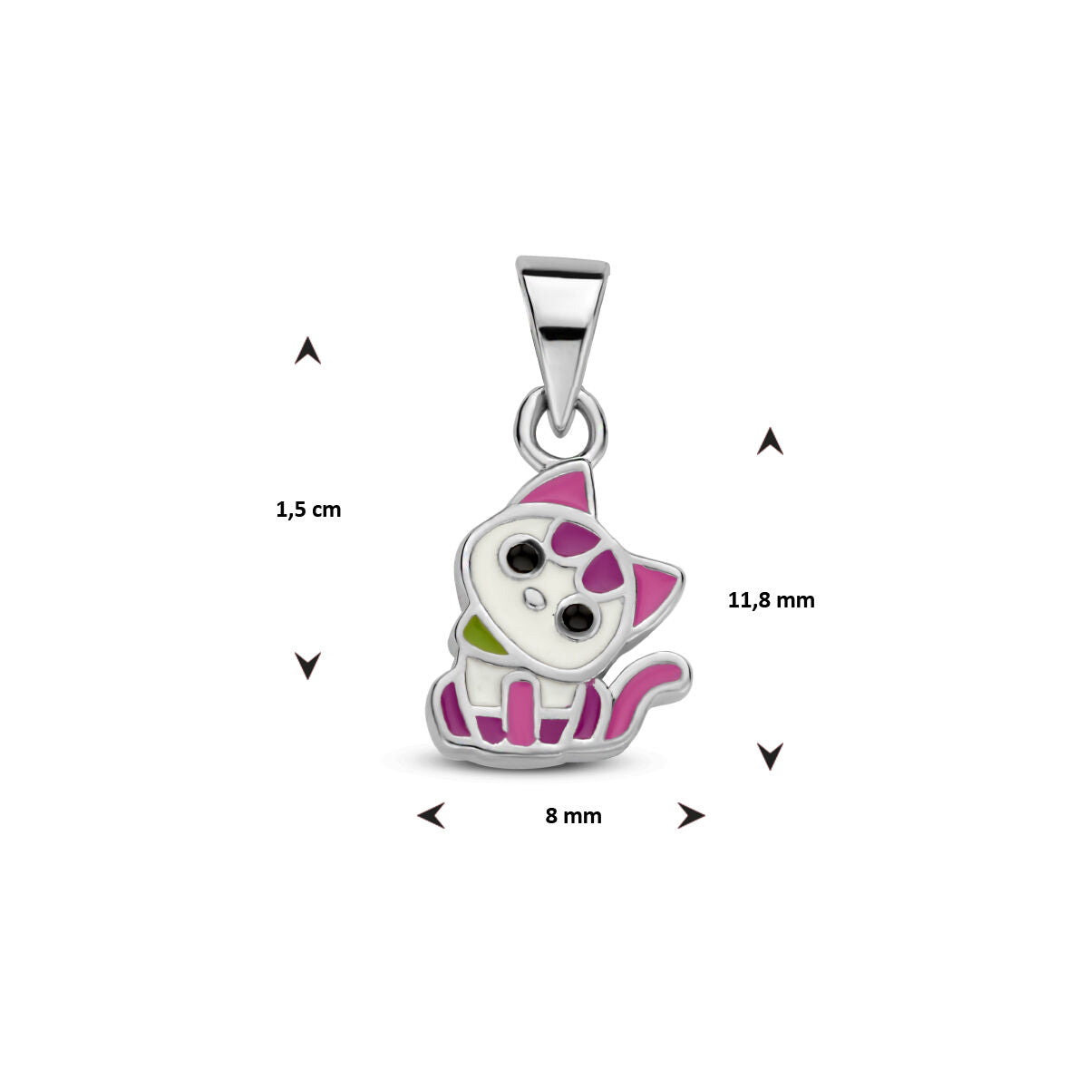 pendentif chat argent rhodié