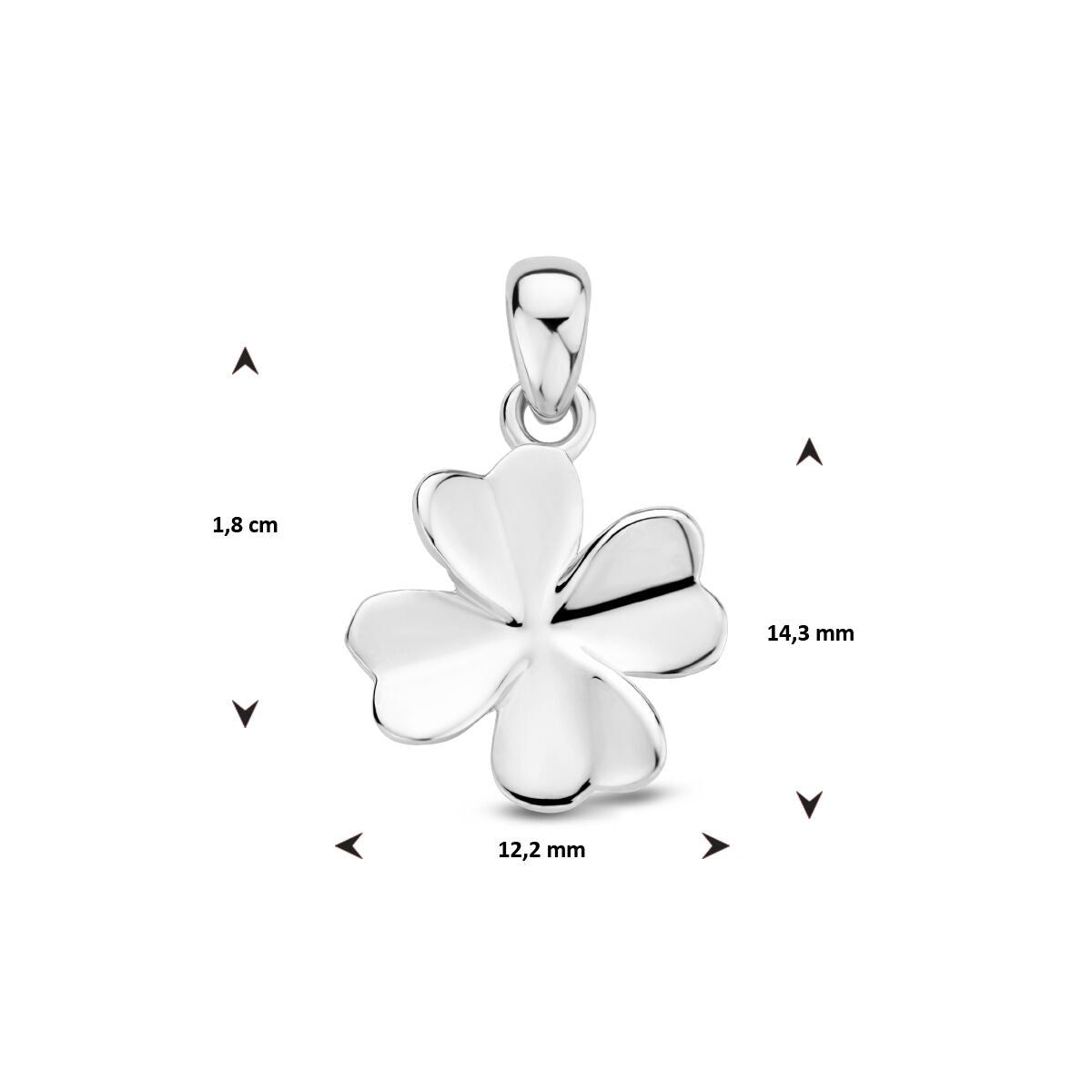 pendentif trèfle argent rhodié