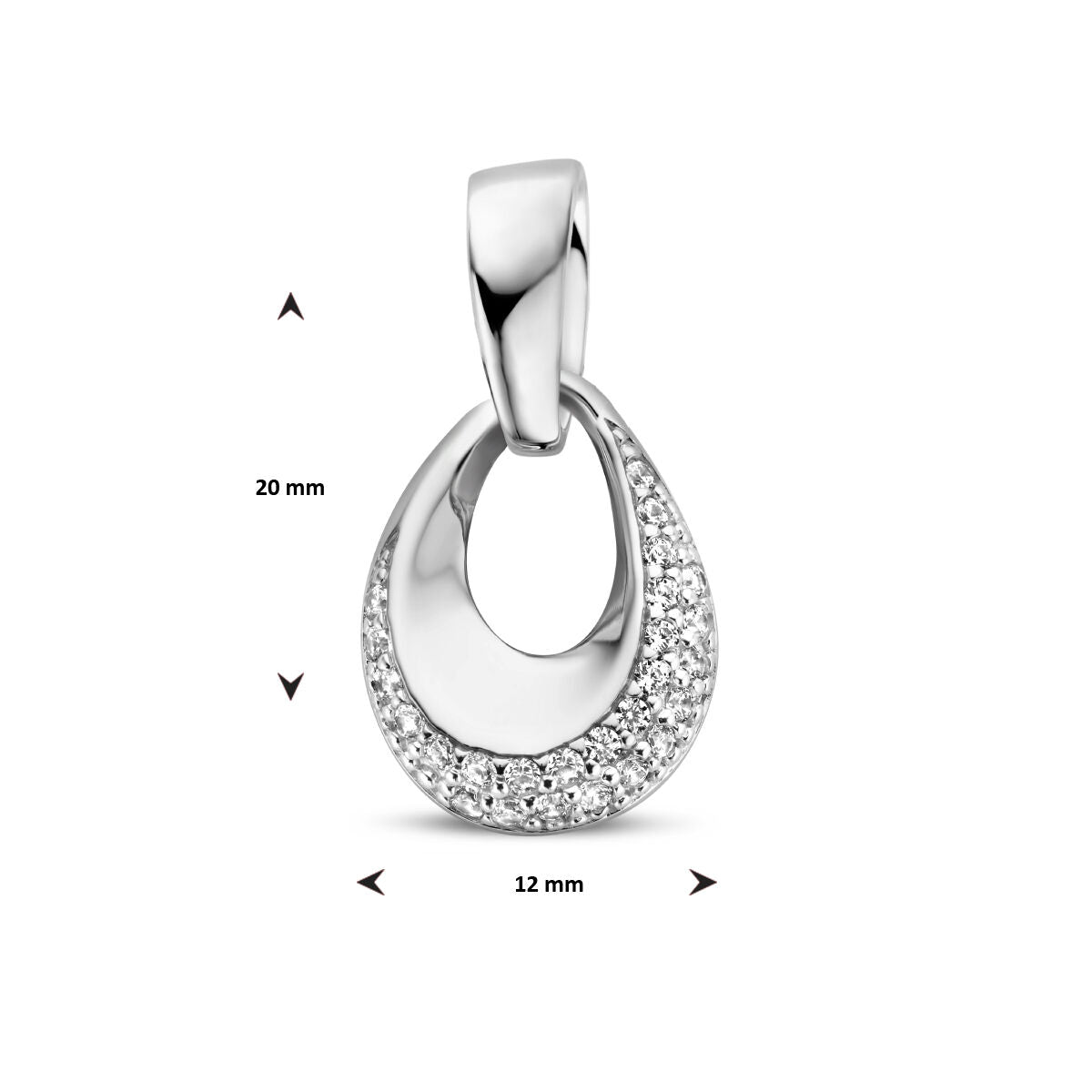 pendentif zircone argent rhodié