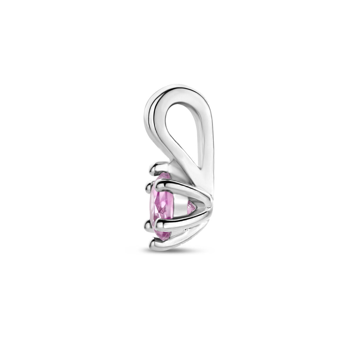 pendentif avec pierre de naissance synthétique argent rhodié
