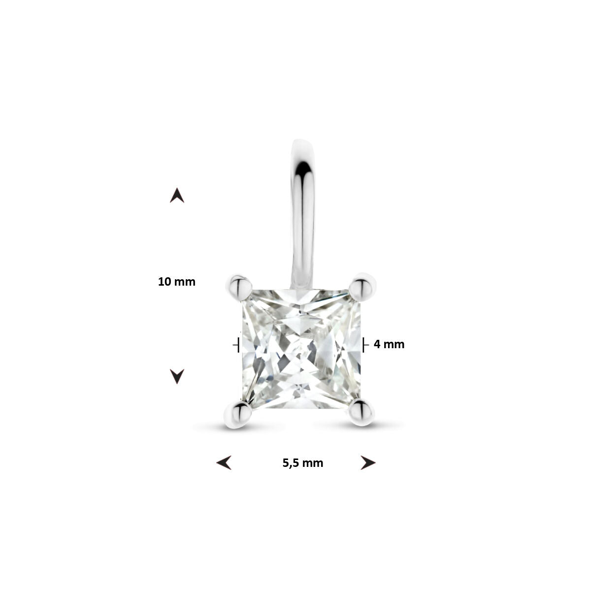 pendentif zircone argent rhodié